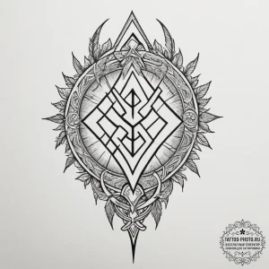 55. tattoo design: a sequence of runes formin... - эскиз тату (№1755027984_0, 12.08.2025 19:46) — tattoo-photo.ru