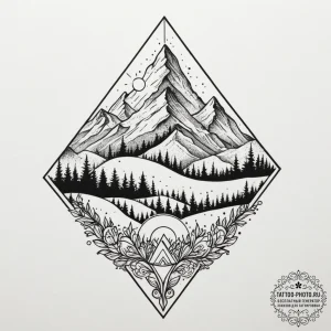 Tattoo sketch a path winding upwards towards... - эскиз тату (№1755028785_0, 12.08.2025 19:59) — tattoo-photo.ru