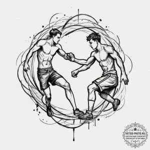 Tattoo sketch a glowing "player vs player" sy... - эскиз тату (№1755029376_0, 12.08.2025 20:09) — tattoo-photo.ru