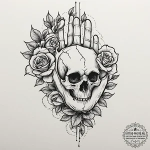 Tattoo design a stylized runner's footprint o... - эскиз тату (№1755029579_0, 12.08.2025 20:12) — tattoo-photo.ru
