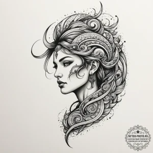 Tattoo design a cosmic swirl that subtly form... - эскиз тату (№1755032202_0, 12.08.2025 20:56) — tattoo-photo.ru