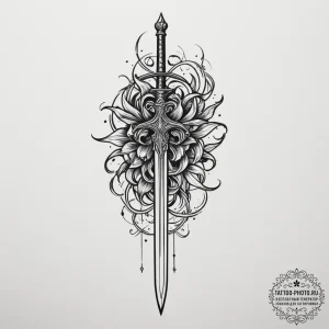 Tattoo design 'quest accepted' in a medieval... - эскиз тату (№1755034251_0, 12.08.2025 21:30) — tattoo-photo.ru