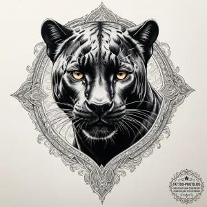 Tattoo sketch a black panther, sleek and powe... - эскиз тату (№1755035069_0, 12.08.2025 21:44) — tattoo-photo.ru