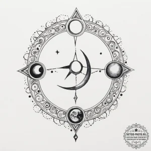 155. tattoo sketch: "gadat" rune with celesti... - эскиз тату (№1755035272_0, 12.08.2025 21:47) — tattoo-photo.ru
