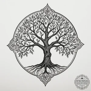 Tattoo design a stylized 'tree of life' from... - эскиз тату (№1755037095_0, 12.08.2025 22:18) — tattoo-photo.ru