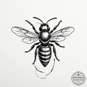 Wasp, tattoo drawing outline, sketch tattoo s... - эскиз тату (№1755039915_0, 12.08.2025 23:05) — tattoo-photo.ru