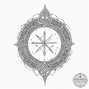 150. tattoo sketch: "veda" rune with ancient... - эскиз тату (№1755042751_0, 12.08.2025 23:52) — tattoo-photo.ru