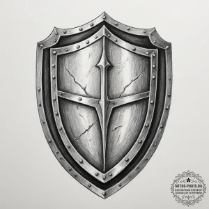 Tattoo design a subtle symbol of a shield or... - эскиз тату (№1755044572_0, 13.08.2025 00:22) — tattoo-photo.ru