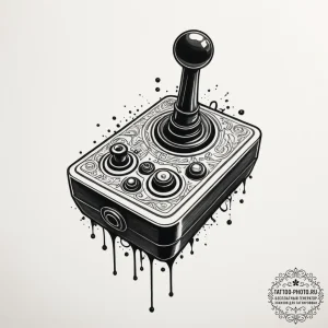 Tattoo design a tiny stylized joystick dotwor... - эскиз тату (№1755044777_0, 13.08.2025 00:26) — tattoo-photo.ru