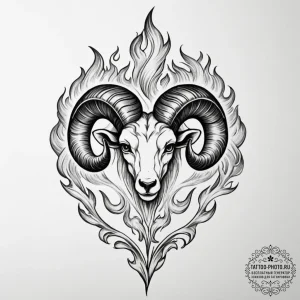 Tattoo sketch an aries symbol formed by styli... - эскиз тату (№1755046189_0, 13.08.2025 00:49) — tattoo-photo.ru