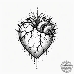 Tattoo sketch a pixelated heart container wit... - эскиз тату (№1755047204_0, 13.08.2025 01:06) — tattoo-photo.ru