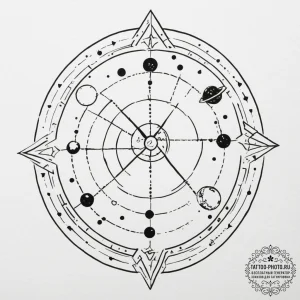 Tattoo design a cosmic dotwork sky with the z... - эскиз тату (№1755049223_0, 13.08.2025 01:40) — tattoo-photo.ru