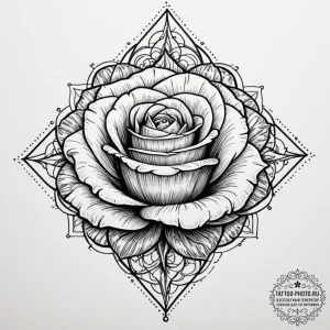 A skeleton watering a single living rose, con... - эскиз тату (№1755049826_0, 13.08.2025 01:50) — tattoo-photo.ru
