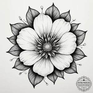 Tattoo design a silhouette of a flower, with... - эскиз тату (№1755051621_0, 13.08.2025 02:20) — tattoo-photo.ru