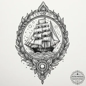 Vodyanoy (water spirit), ink illustration for... - эскиз тату (№1755052209_0, 13.08.2025 02:30) — tattoo-photo.ru