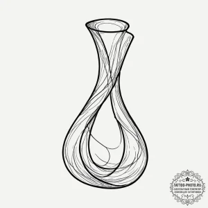 Klein bottle, ink illustration for tattoo, on... - эскиз тату (№1755052408_0, 13.08.2025 02:33) — tattoo-photo.ru