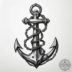 A detailed shot of the rusted chain of a ship... - эскиз тату (№1755055993_0, 13.08.2025 03:33) — tattoo-photo.ru