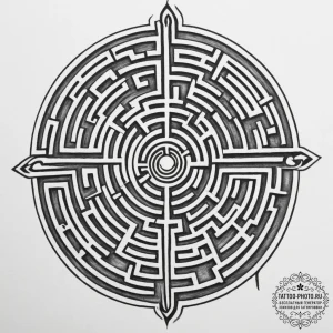 Tattoo design a labyrinth with a clear path l... - эскиз тату (№1755059182_0, 13.08.2025 04:26) — tattoo-photo.ru