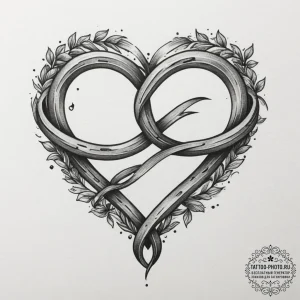 Tattoo design initials intertwined with a sma... - эскиз тату (№1755061973_0, 13.08.2025 05:12) — tattoo-photo.ru