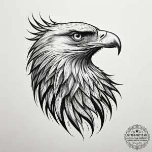 Golden eagle, concept art for tattoo, bold ou... - эскиз тату (№1755063767_0, 13.08.2025 05:42) — tattoo-photo.ru