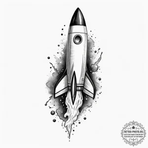 Rocket, tattoo drawing outline, soft whip sha... - эскиз тату (№1755064964_0, 13.08.2025 06:02) — tattoo-photo.ru
