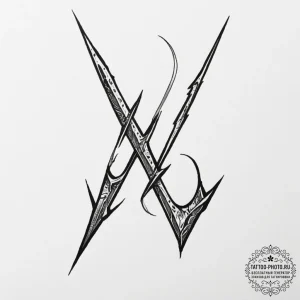 139. tattoo design: a minimalist "ud" rune, d... - эскиз тату (№1755066361_0, 13.08.2025 06:26) — tattoo-photo.ru