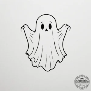 Tattoo design a small pixelated ghost linewor... - эскиз тату (№1755067557_0, 13.08.2025 06:45) — tattoo-photo.ru