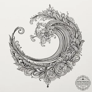 Tattoo design a tiny, subtle wave pattern., i... - эскиз тату (№1755068157_0, 13.08.2025 06:55) — tattoo-photo.ru