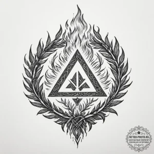 82. tattoo design: a "krada" rune integrated... - эскиз тату (№1755068356_0, 13.08.2025 06:59) — tattoo-photo.ru