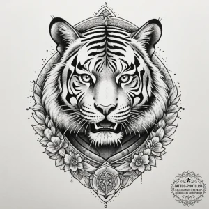 Tattoo design a traditional japanese tiger in... - эскиз тату (№1755070546_0, 13.08.2025 07:35) — tattoo-photo.ru