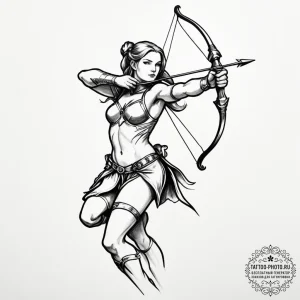 Tattoo sketch a sagittarius archer, with a dr... - эскиз тату (№1755070943_0, 13.08.2025 07:42) — tattoo-photo.ru