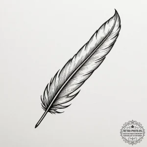 A bird feather turning into an ink quill, tat... - эскиз тату (№1755071543_0, 13.08.2025 07:52) — tattoo-photo.ru