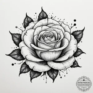 Tattoo sketch a single, delicate rosebud, sof... - эскиз тату (№1755073139_0, 13.08.2025 08:18) — tattoo-photo.ru