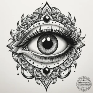 Tattoo design a zodiac animal's eye, highly d... - эскиз тату (№1755073737_0, 13.08.2025 08:28) — tattoo-photo.ru