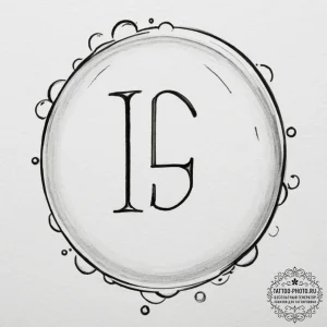 Tattoo sketch a child's initial in a bubble.,... - эскиз тату (№1755073935_0, 13.08.2025 08:32) — tattoo-photo.ru