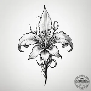 Heraldic lily - эскиз тату (№1755074136_0, 13.08.2025 08:35) — tattoo-photo.ru