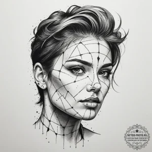 Tattoo design a strong, battle-hardened face,... - эскиз тату (№1755075131_0, 13.08.2025 08:52) — tattoo-photo.ru