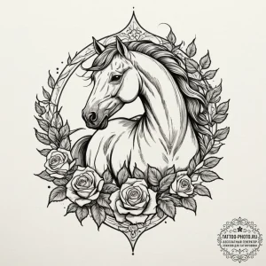 Tattoo sketch a proud stallion, rearing up, s... - эскиз тату (№1755079119_0, 13.08.2025 09:58) — tattoo-photo.ru