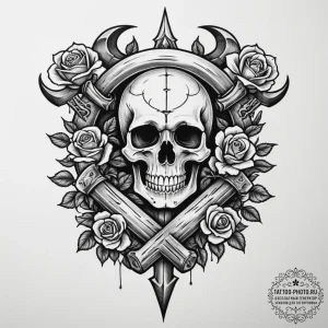 117. tattoo design: an "oud" rune intertwined... - эскиз тату (№1755079320_0, 13.08.2025 10:02) — tattoo-photo.ru