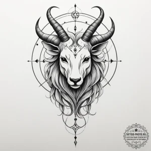 Tattoo design a zodiac animal's spirit appear... - эскиз тату (№1755079921_0, 13.08.2025 10:12) — tattoo-photo.ru