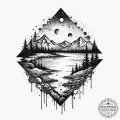 Tattoo design a glitching landscape that melt... - эскиз тату (№1755080521_0, 13.08.2025 10:22) — tattoo-photo.ru