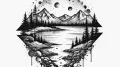 Tattoo design a glitching landscape that melt... - эскиз тату (№1755080521_0, 13.08.2025 10:22) — tattoo-photo.ru