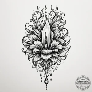 Fountain pen with an ink spill, tattoo sketch... - эскиз тату (№1755081321_0, 13.08.2025 10:35) — tattoo-photo.ru