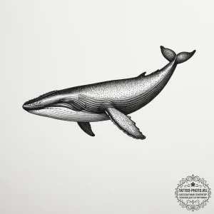Whale, tattoo drawing outline, on a clean whi... - эскиз тату (№1755084900_0, 13.08.2025 11:35) — tattoo-photo.ru