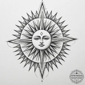 A geometric tattoo design of the kolovrat sun... - эскиз тату (№1755085500_0, 13.08.2025 11:45) — tattoo-photo.ru