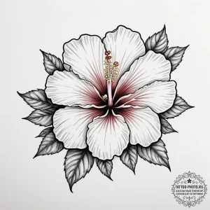 Hibiscus - эскиз тату (№1755085897_0, 13.08.2025 11:51) — tattoo-photo.ru