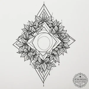 Tattoo design a climbing ivy branch, symboliz... - эскиз тату (№1755089867_0, 13.08.2025 12:57) — tattoo-photo.ru
