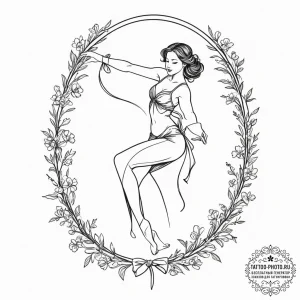Tattoo design: a silhouette of lada dancing g... - эскиз тату (№1755090457_0, 13.08.2025 13:07) — tattoo-photo.ru