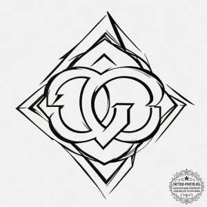 Tattoo design a stylized "gg" good game symbo... - эскиз тату (№1755093021_0, 13.08.2025 13:50) — tattoo-photo.ru