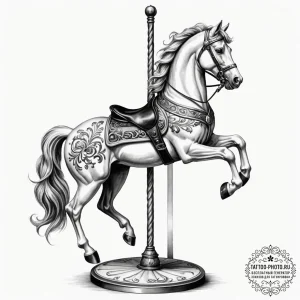 Carousel horse - эскиз тату (№1755093216_0, 13.08.2025 13:53) — tattoo-photo.ru